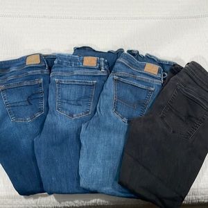 Four pair of American Eagle size 12 regular bootcut jeans